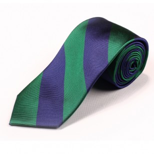 Corbata 100% seda jacquard HOWARDS LONDON,rayas verde/azul